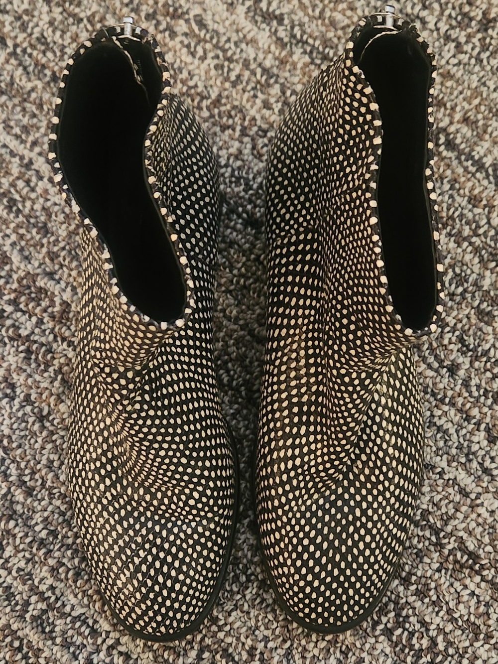 rag & bone Black and Cream Spotted Ankle Booties - Picture 4 of 7